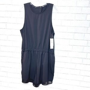 New‎ Zella Getaway Sleeveless Romper Womens XL Athleisure Moisture-Wicking Mesh